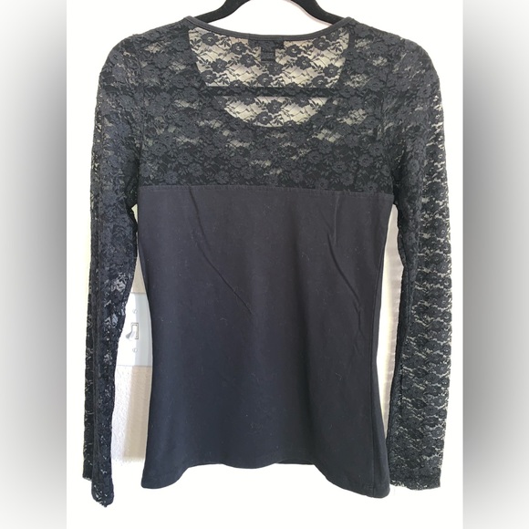 Bozzolo Long Sleeve Black Lace Top - Picture 5 of 13